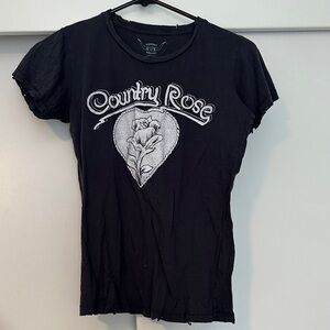 Country Rose Black Short Sleeve Tee